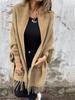2024 Women's Casual Knit Plush Tassel Shawl Coat