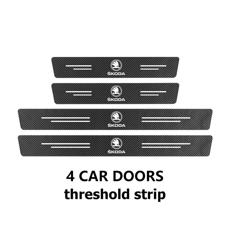 FMO3 For Skoda Car Door Plate Threshold Universal Anti-scratch Protector Sticke Auto Accessories Kodiaq Fabia Kamiq Karoq Octavia 2 3