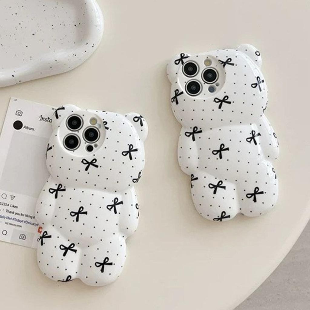 Cartoon Bear Shell TPU Personalized Goddess Airbag Anti-fall Ins Style Cute Mobile Phone Case Cartoon Cute Style Protective Shell