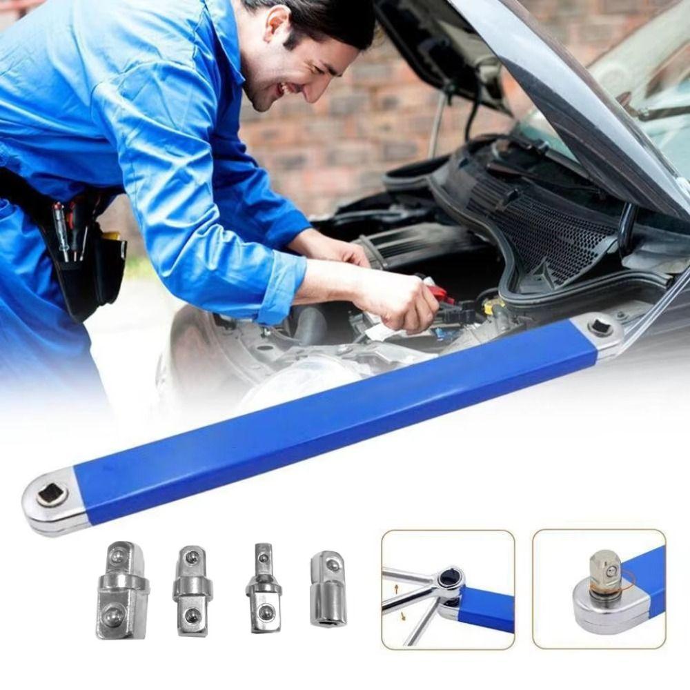 4 Adapter Extension Wrench Tight Space Tool 1/2" 1/4" 3/8" Professional Offset Extension Wrench Socket Hand Tool