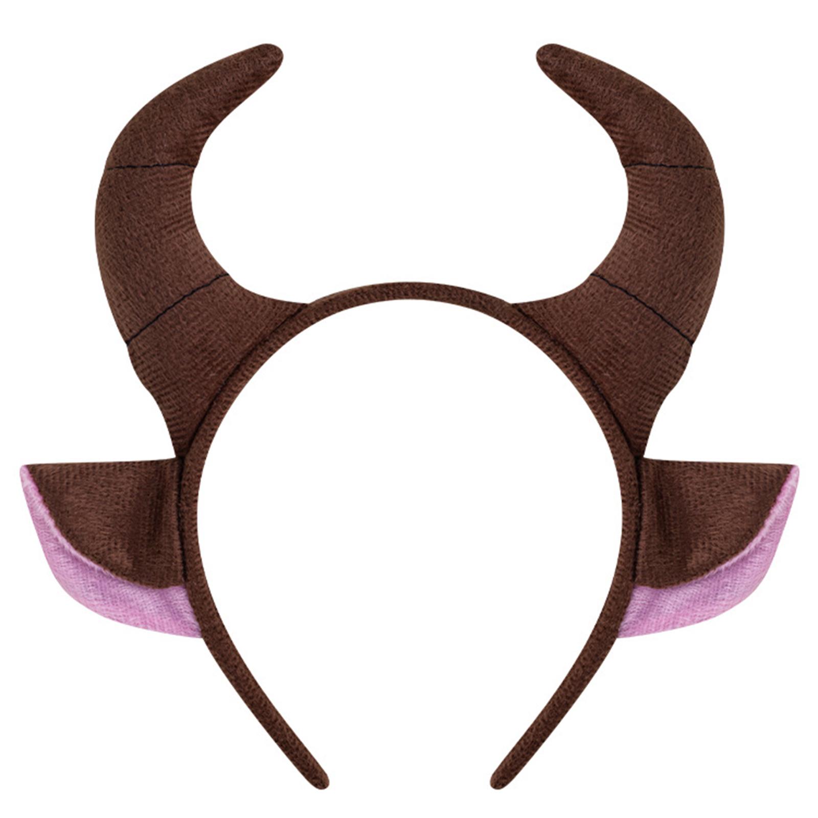 

Unique OX Horn Shape Headband Animal Ears Plush Headpiece Party Cosplay Costume Headdress for Parties and Celebrations