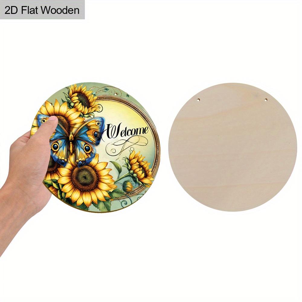 Rustic Wooden Welcome Sign with Sunflowers & Butterfly Pattern - Charming Decorative Hanging Plaque - Ideal Gift for Friend, Family
