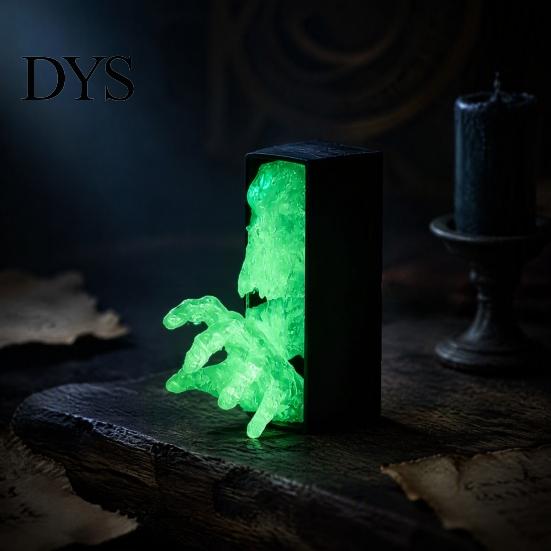 Bookshelf Skull Statue 3D Printed Hand Figurine, Glow-in-the-Dark Ghost Statue, Horror PLA Figurine Skeleton Ornament for Home Office Desk Decoration