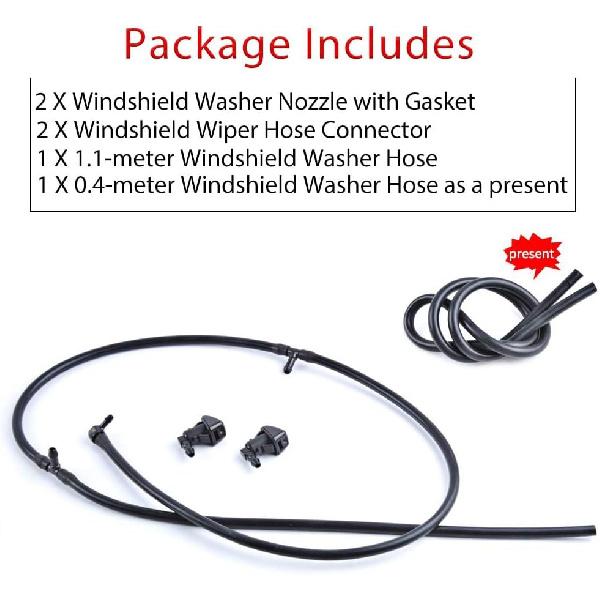 Scheibenwaschdüsen-Kit, Kompatibel mit Ford Super Duty F250, F350, F450, F550 (2011-2016), Enthält Düsen, Fluidschlauch & Anschlüsse,