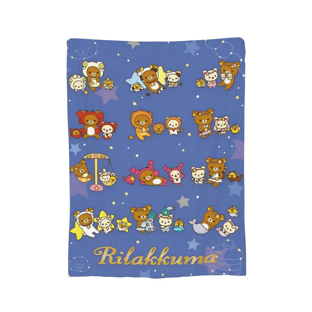 Rilakkuma Candy Strawberry Korilakkuma Blankets Flannel Throw Blanket Summer Air Conditioning Personalised Soft Warm Bedsprea,