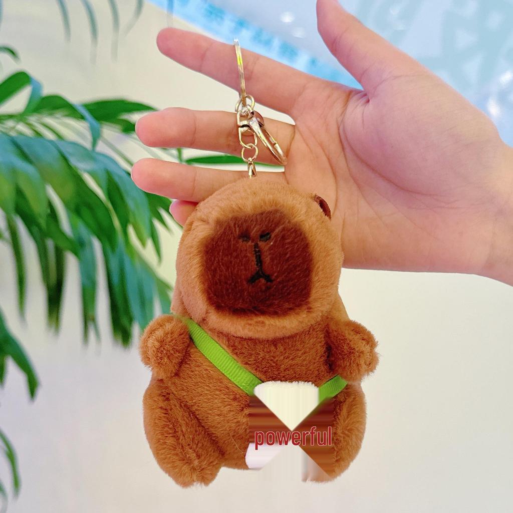 Viral Capybara Backpack Charm: Plush Toy Keychain and Pendant