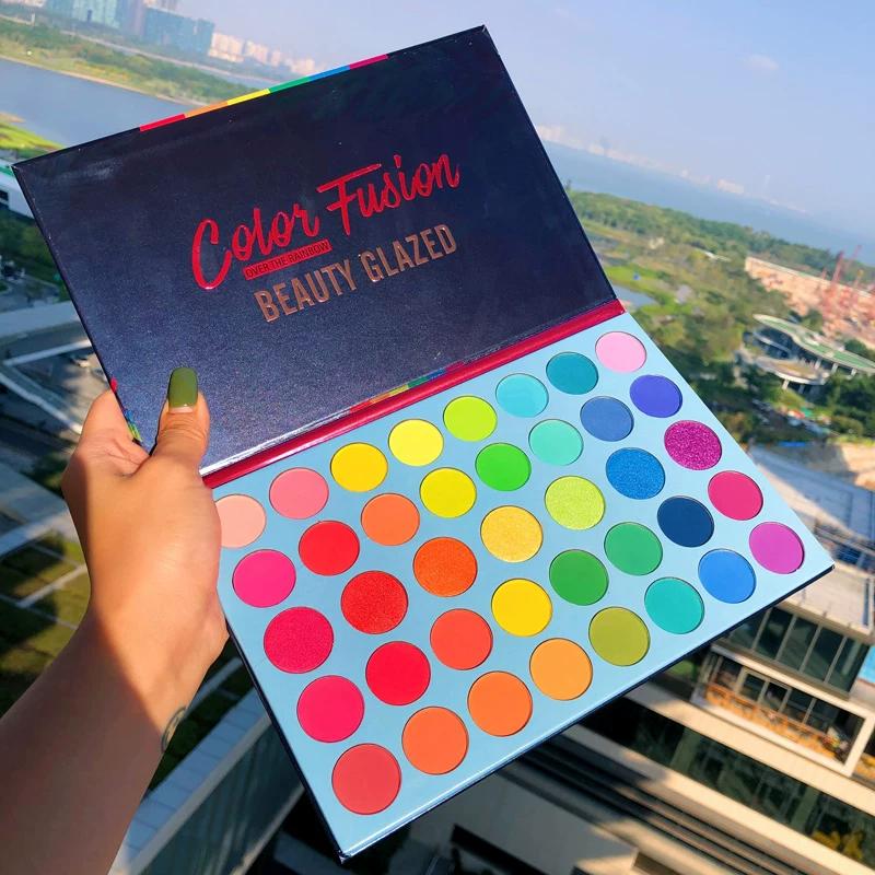 INS Super Populær Skønhed Glaseret Regnbue Enhjørning 39 Farver Øjenskygge Super Stor Cos Play Make-up Show Make-up Palette
