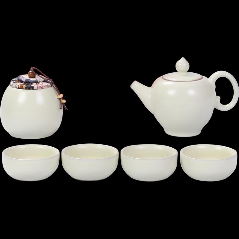 Bafangli Pink-Green Good Luck Tea Set