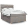 VidaXL Slatted Bed Base with Mattress Taupe 140x200 Cm Fabric 3291314