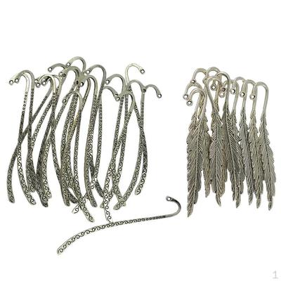 30x Vintage Silver Bookmark Beading Line Charms Stationery Label