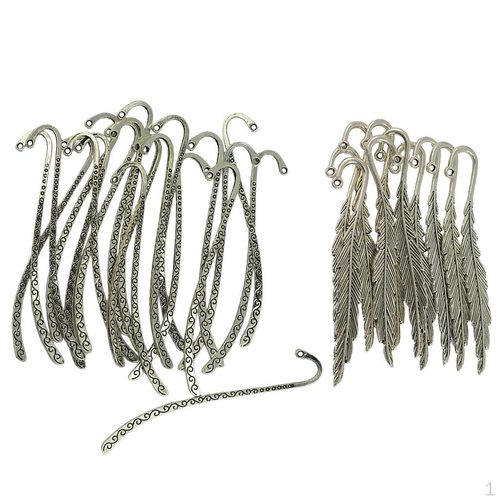 

30x Vintage Silver Bookmark Beading Line Charms Stationery Label
