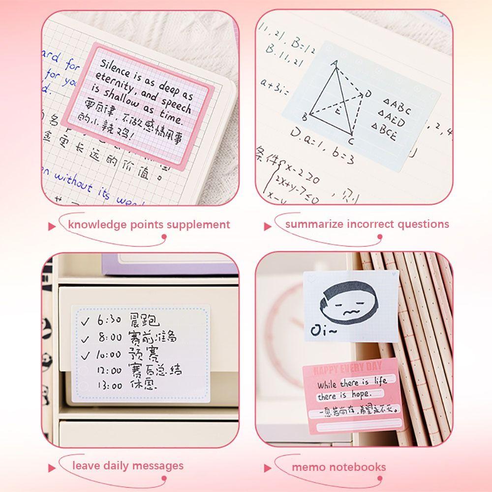 256Pcs/Set Full Adhesive Sticky Note Pull-out Design Labels Stickers Tearable Notepad  School/Office