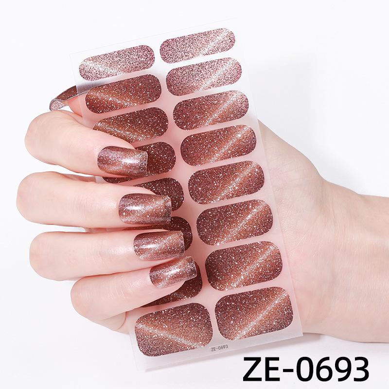 2025 Koreanische Farbverlauf Glitzer Katzenaugen Nagelkunst Aufkleber - Wasserdicht