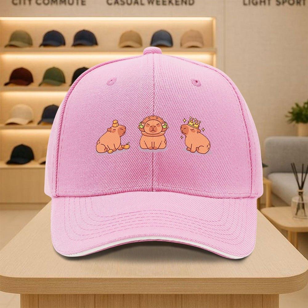 Cute Capybara Trio Baseball Cap Polyester Adjustable Unisex Adult Casual Sporty Hat