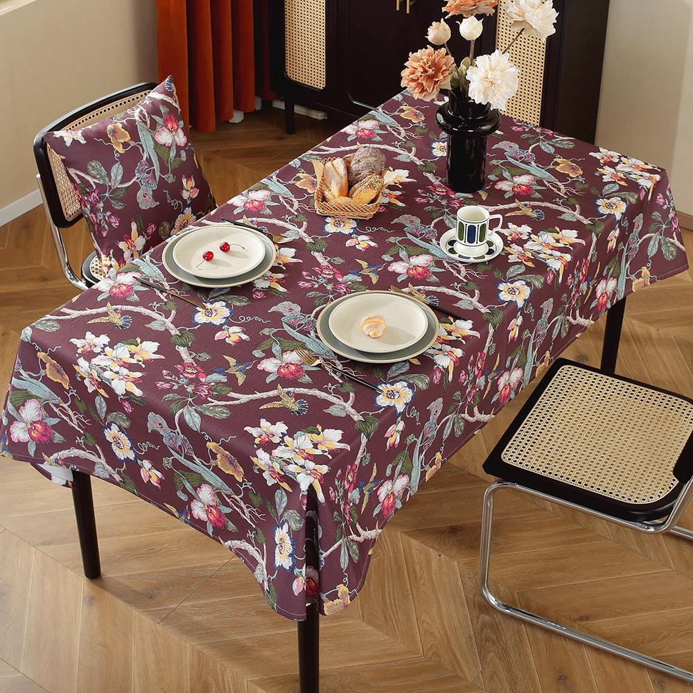 

Новая китайская скатерть из хлопка и льна с принтом цветов и птиц в стиле дзен, чайный столик, скатерть, коврик для журнального столика 80x120