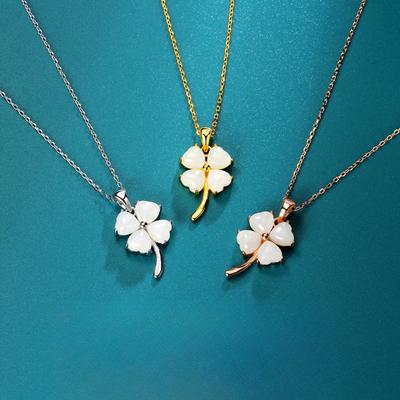 Four-leaf Clover Necklace, Women's National Style Personalized Collarbone Chain Pendant, One Piece.
