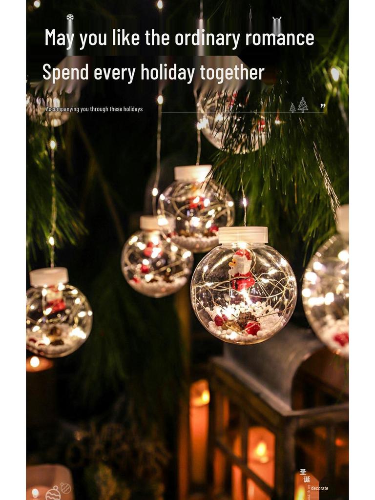 LED Santa Claus Wishing Ball Curtain Lights for Romantic Holiday Decorations and Store Window Displays