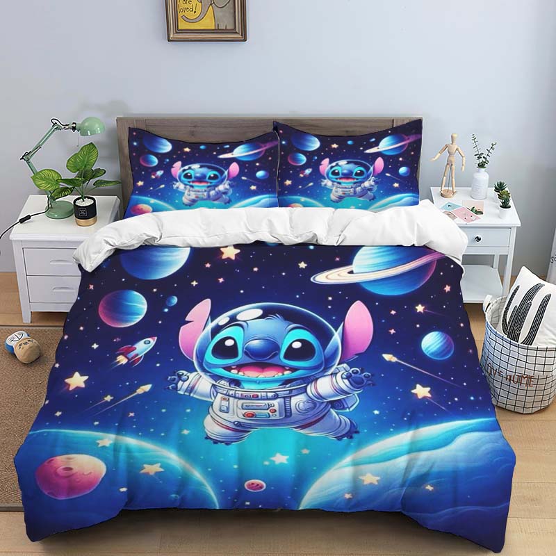 Duvet Cover Stitch Cartoon Kids Bedding Sets Anime Comforter Cover Sets Single Double Children Girls Boys Gifts Bedroom Decor