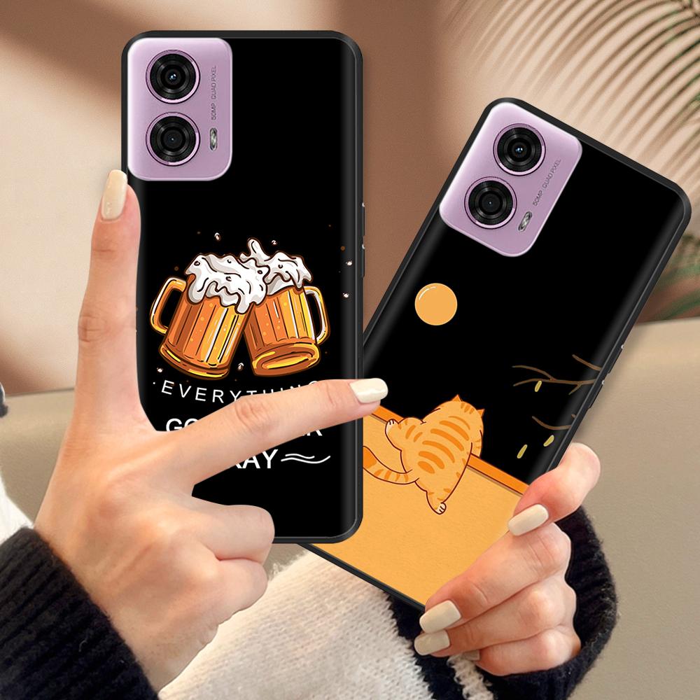 Für Motorola Moto G24 Hülle Weiche Glatte Flüssigsilikon Cartoon Handyhülle Für Moto G24 G 24 MotoG24 Schutzhüllen Bumper