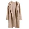 Woolen Coat Women Autumn Korean Fashion Casual Loose Women Coat Solid Color Button-Less Cardigan Coat