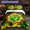 Set Biancheria da Letto Norwich City Football 3 Pezzi Morbido Set Copripiumino con Federe Set Decorazione Camera da Letto per la Casa