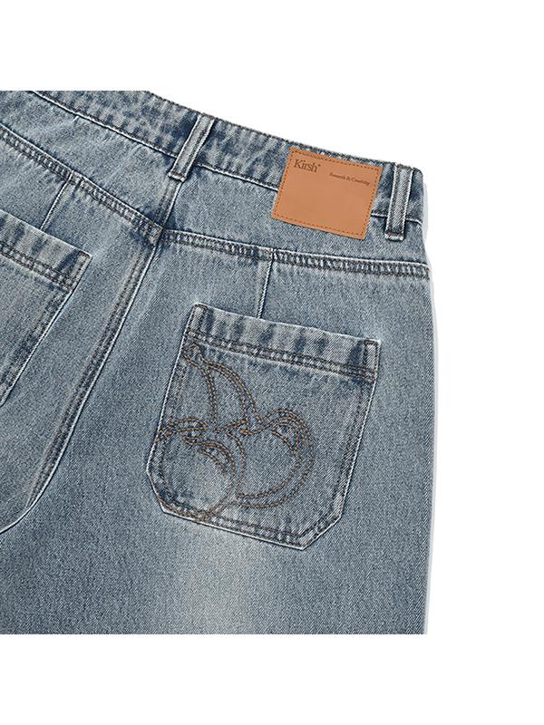 KIRSH Curve Line Wide Fit Denim Pants [Blue]