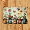 Vintage Floral Butterfly Metal Sign Wall Decor Garden Home Art