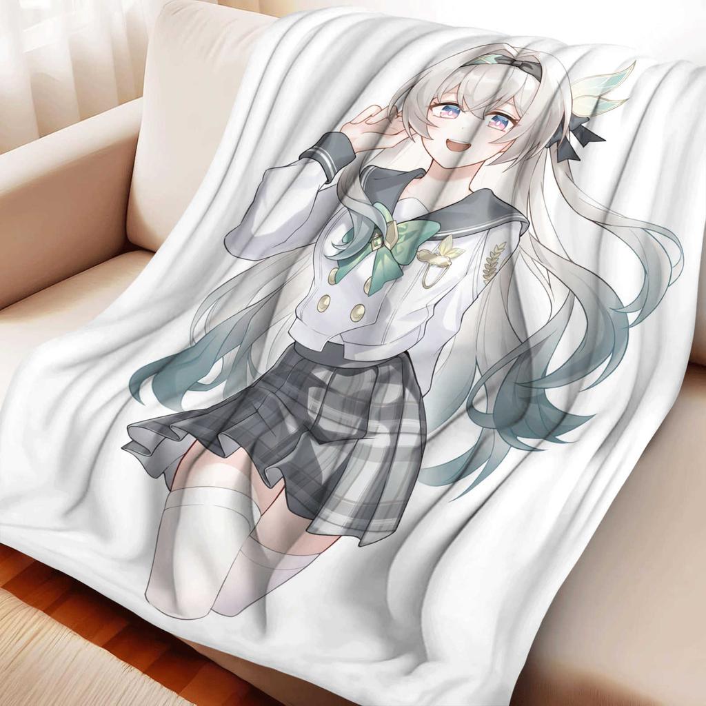 Cartoon Honkai Star Rail Firefly Flannel Blanket Cover Warmth Soft Anime Blanket Multifunctional Decor Home Universal Blankets