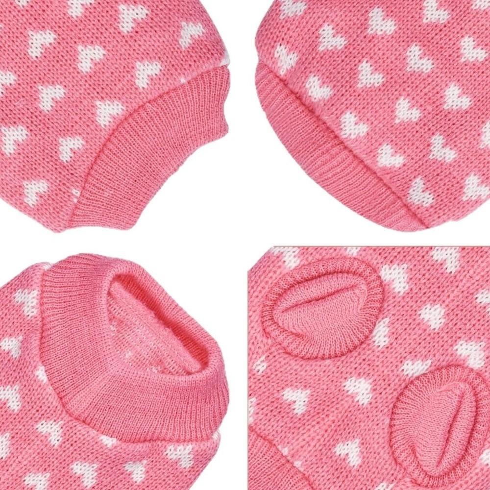 Adorable Heart Pattern Pet Knitting Sweaters Warm Round Neck Dog Knit Pullover Breathable Autumn Dog Clothes Daily Wear