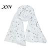 Cozy Christmas Party Scarf Glitter Sparkly Foil Snowflake Print for Women, Warm Fashionable Neckwear Theme Shawl Wrap, Fall Winter Lightweight