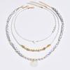Shell Beaded Necklace Sweater Accessories Women's Multi-layer Stacked Wear Personalized Love Pearl Clavicle Chain