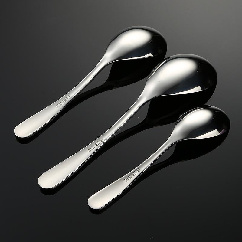 316 Stainless Steel Spoon Adult Thickened Household Long Handle Round Spoon Spoon Spoon Spoon Large Long Handle