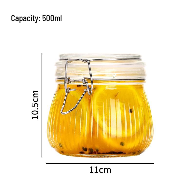Glass Sealing Jar with Stainless Steel Buckle for Food Storage - Ideal for Tea, Grains, and Cereals In the Kitchen