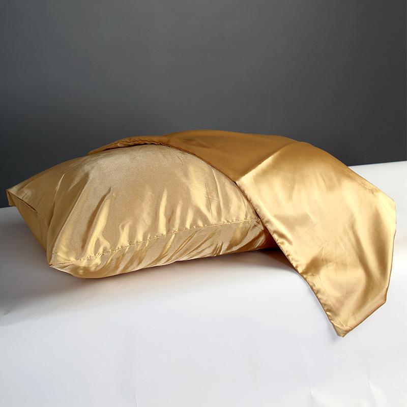 Solid Color Imitation Silk Pillowcase - Ice Silk Feel Satin Cushion Cover