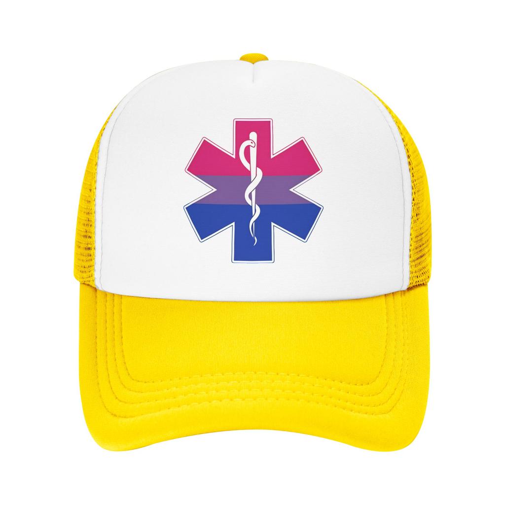Star Of Life Bi Pride Mesh Sun Hats Healthcar Running Hippie Dropshipping Snapback Cap Couple Women Casual Print Trucker Hat