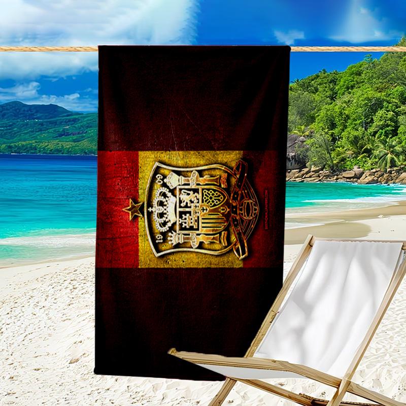 Spain FC Crest Printed Beach Towel, Super Soft Microfiber, Perfect Gift Birthday, for Pool, Beach, Travel, for family and friends