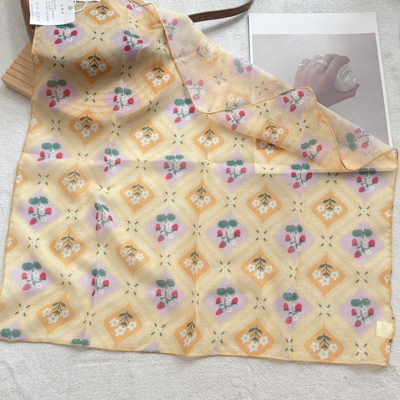 58*58cm Baumwoll-Quadrat-Schal Bandana, Kopfbedeckungen für Frauen, Kopftuch Taschentuch, Quadratischer Schal Stirnband, Vielseitige Schals für Frauen