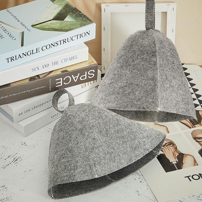 Felt Sauna Hat Sauna Hats Hair Turban  Thicken Wool Felt Shower Cap Dry Sauna Cap for Man Bathroom Accessories XYM005