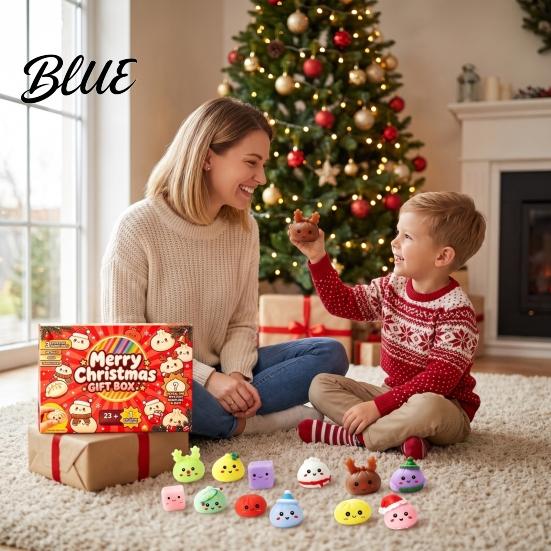 Soft Squeeze Toys Box with Advent Calendar Christmas Toy for Anxiety 24-Day Countdown Mini Stress