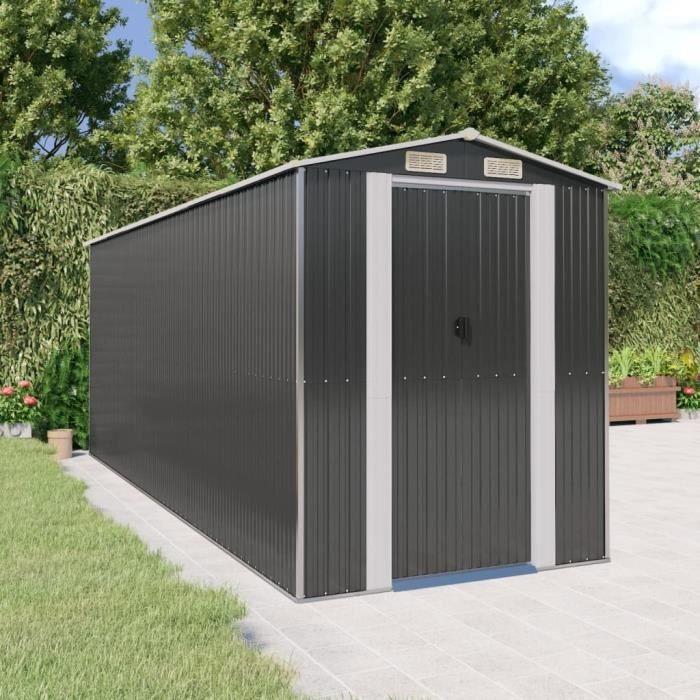 3147453 vidaXL Garden Shed Anthracite 192x523x223 Cm Galvanized Steel