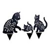 BSTQC Iron Cat Garden Cute Insertable Garden Gardening Object for Outdoor Decor 3-Piece Ornament, Ornament, Decoration, Lawn, Entryway, Veranda,