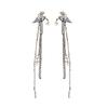 Metall Strass Pegasus Stern Quaste Ohrclips - Elegante High-End Ohrringe für Frauen