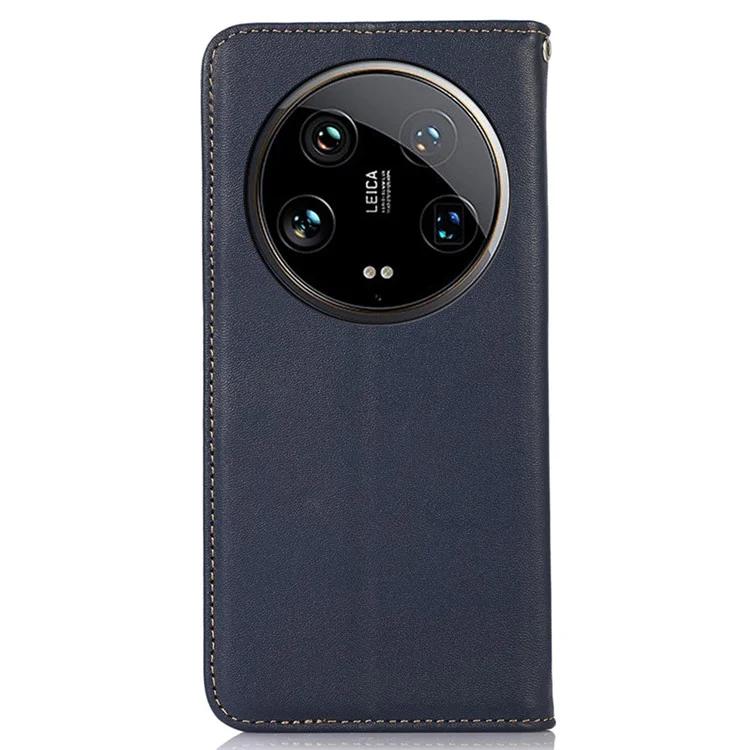 For Xiaomi 14 Ultra Case RFID Blocking Wallet Genuine Cow Leather Phone Cover