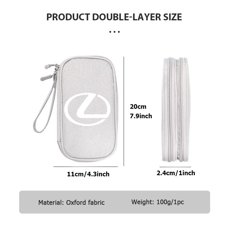 For Lexus Travel Portable Digital Accessories Storage Bag Organizer CT ES GS NX IS250 RX350 IS200 LX570 UX250h CT200h