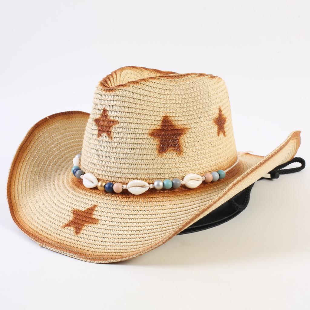 Best-selling Western cowboy hats for men and women, fashionable sunshade straw hats, classic outdoor Western cowboy hats