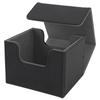 Card Storage Box Multipurpose Large Capacity Flip Side Insert PU Leather Magnetic Closure Trading