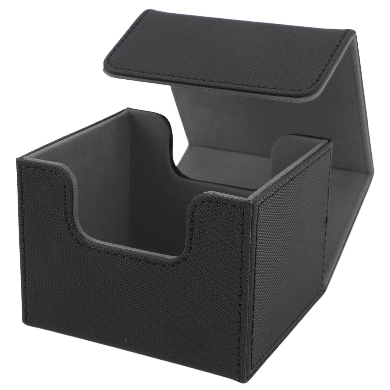 

Коробка для хранения карточек Многоцелевая Большая вместимость Откидная боковая вставка PU кожа Магнитная застежка Торговля