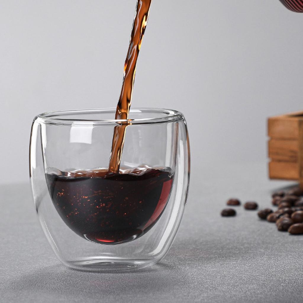 Heat Resistant Double Wall Tea Glass Cup Beer Coffee Handmade Creative Cold Beverage Transparent Drinkware Home Drinking Cup