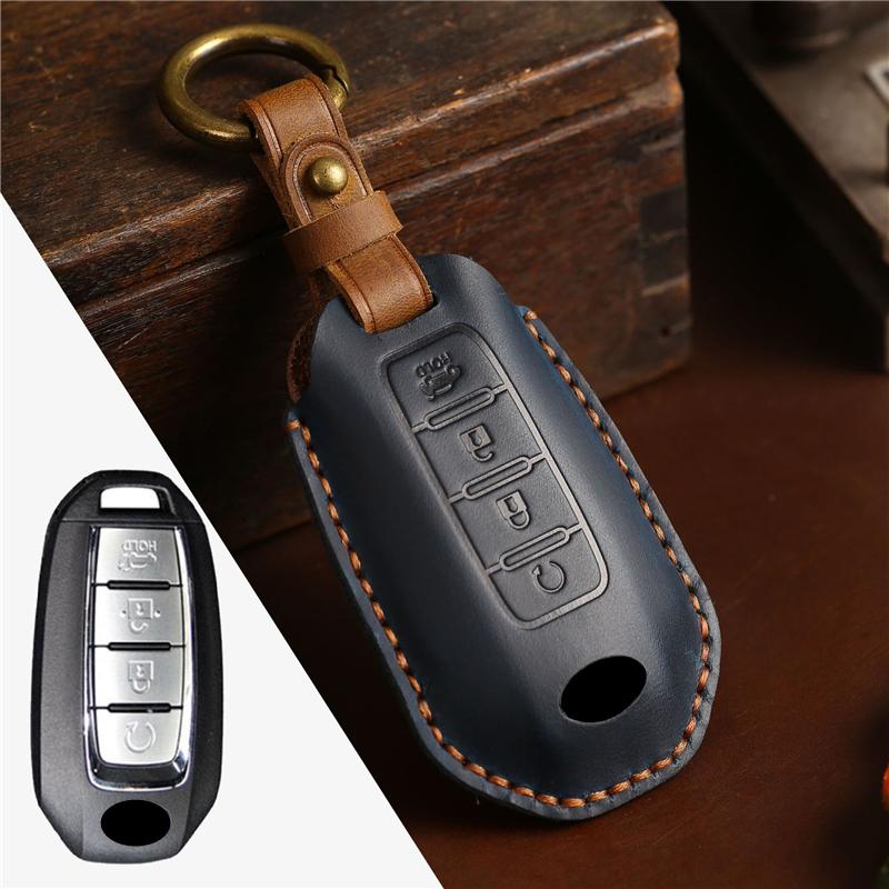 Leather Car Remote Key Cover Case Holder Shell Keychain Keyring Bag Fob For Infiniti New Q50L Q70L QX50 G25 FX35 QX60 QX55 Q60