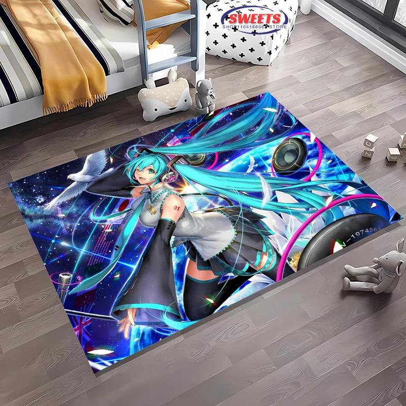 New Virtual Band H-Hatsune MM1ku Carpet for Living Room Cartoon Children Bedroom Sofa Doormat Floor Rug Anti-slip Decor Mat Gift